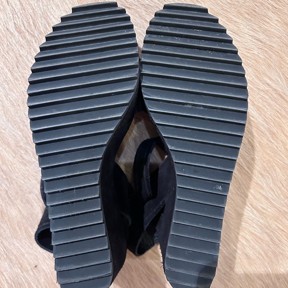 Pedro Garcia Black Suede Wedge Sandal 36.5 - Picture 4 of 7